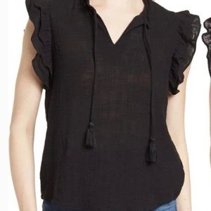 Nanette Lepore Gauze Ruffle Tank Top SZ S